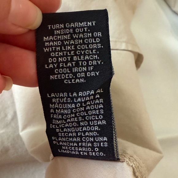 Zac & Rachel Women's Beige Button-Up Tunic Shirt Size L Relaxed Fit Cotton Blend - Picture 11 of 11